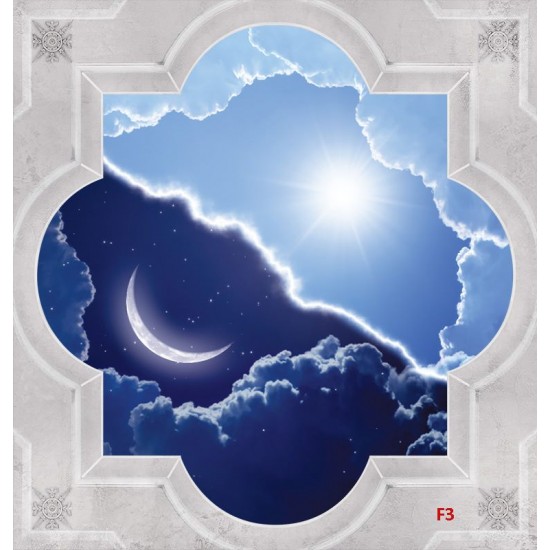 Wallpaper classic frame viwe of night and day sky Wallpaper classic frame viwe of night and day sky