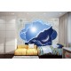 Wallpaper classic frame viwe of night and day sky Wallpaper classic frame viwe of night and day sky