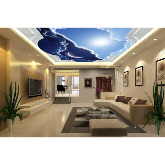 Wallpaper classic frame viwe of night and day sky Wallpaper classic frame viwe of night and day sky