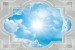 Wallpaper classic frame ceiling with sky and sun
