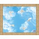 Wallpaper ornament for ceiling with sky and pigeons