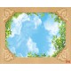 Wallpaper for ceiling with sky and green leaves Wallpaper for ceiling with sky and green leaves