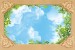 Wallpaper for ceiling with sky and green leaves