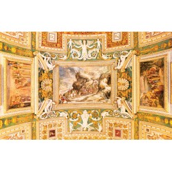 Photo wallpaper painted ceiling old fresco with relief statues