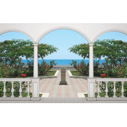 Wallpapers mural terrace a beautiful seagarden with roses