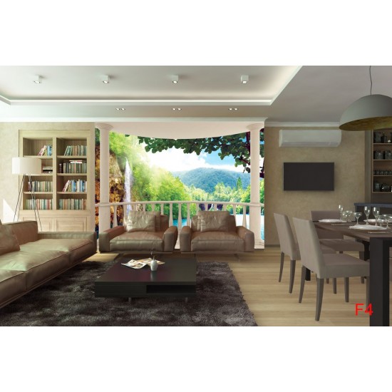 Wall murals ellipse terrace waterfall Wall murals ellipse terrace waterfall