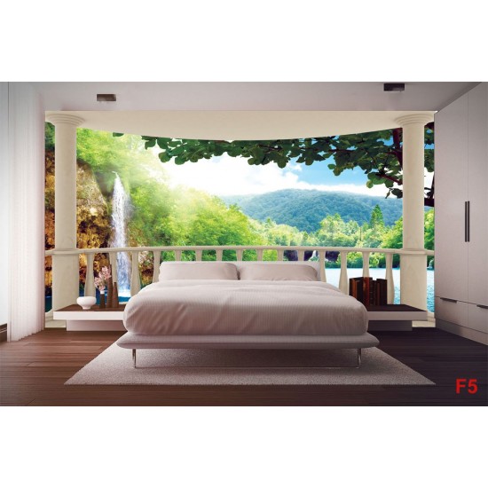 Wall murals ellipse terrace waterfall Wall murals ellipse terrace waterfall