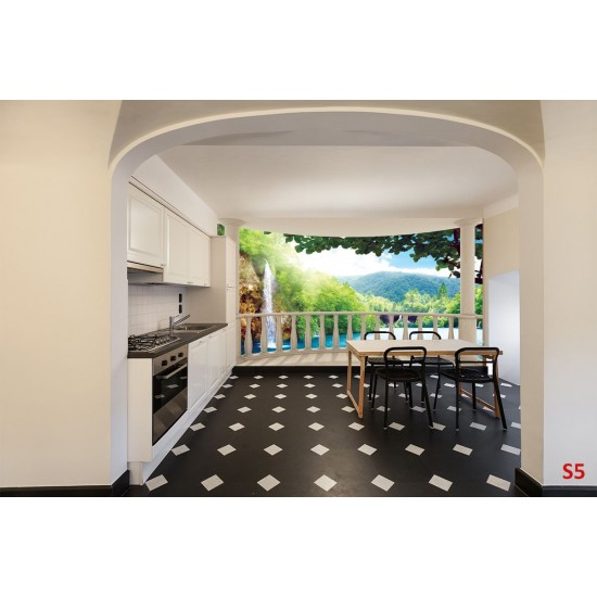 Wall murals ellipse terrace waterfall Wall murals ellipse terrace waterfall