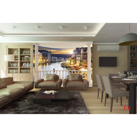 Wall murals night view of Venice from terrace ellipse