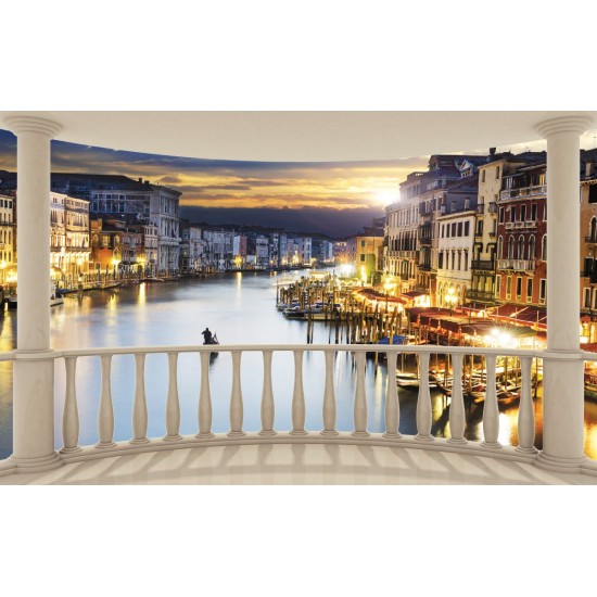 Wall murals night view of Venice from terrace ellipse