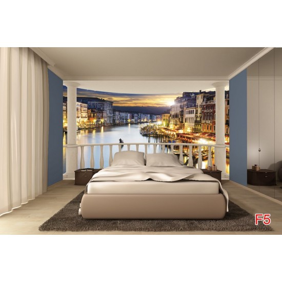Wall murals night view of Venice from terrace ellipse