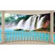 Wall murals view of waterfall from terrace ellipse