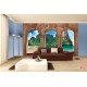 Wallpapers mural sea views across antique columns 