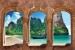 Wallpapers mural sea views across antique columns 