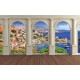 Wallpapers mural view through columns Mediterranean landscape Wallpapers mural view through columns Mediterranean landscape