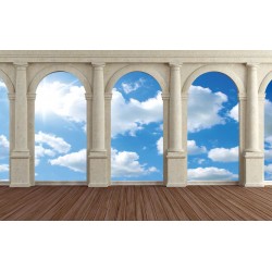 Wallpapers mural view through columns of sky and clouds Wallpapers mural view through columns of sky and clouds