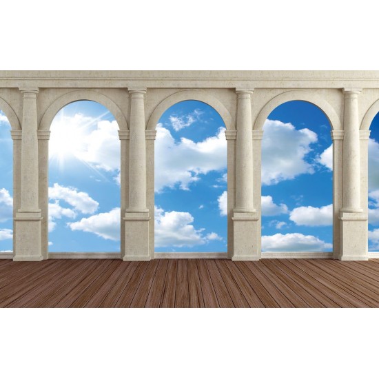 Wallpapers mural view through columns of sky and clouds Wallpapers mural view through columns of sky and clouds