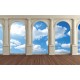 Wallpapers mural view through columns of sky and clouds Wallpapers mural view through columns of sky and clouds