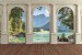 Wallpapers mural view through columns of a mountain river