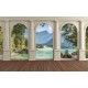 Wallpapers mural view through columns of a mountain river