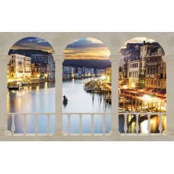 Wallpapers mural terrace overlooking ornaments night Venice
