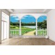 Wallpaper 3D beautiful lake view terrace