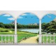 Wallpaper 3D beautiful lake view terrace