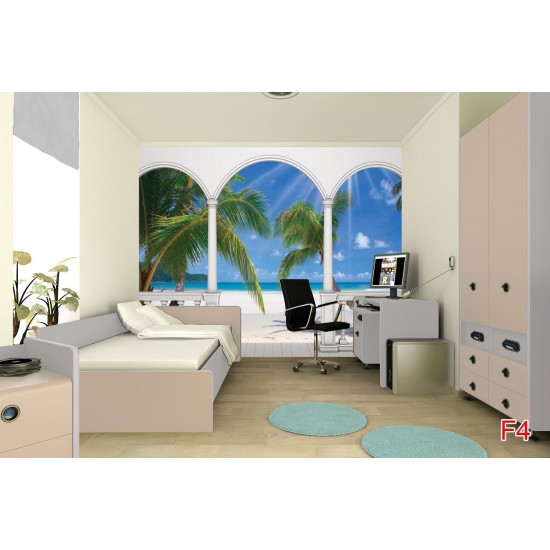 Wallpaper terrace with sunny palms Wallpaper terrace with sunny palms