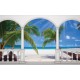 Wallpaper terrace with sunny palms Wallpaper terrace with sunny palms