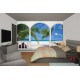 Wallpaper terrace with sunny palms Wallpaper terrace with sunny palms