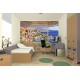 Wallpapers mural wooden terrace view the Greek island Wallpapers mural wooden terrace view the Greek island