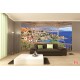 Wallpapers mural wooden terrace view the Greek island Wallpapers mural wooden terrace view the Greek island