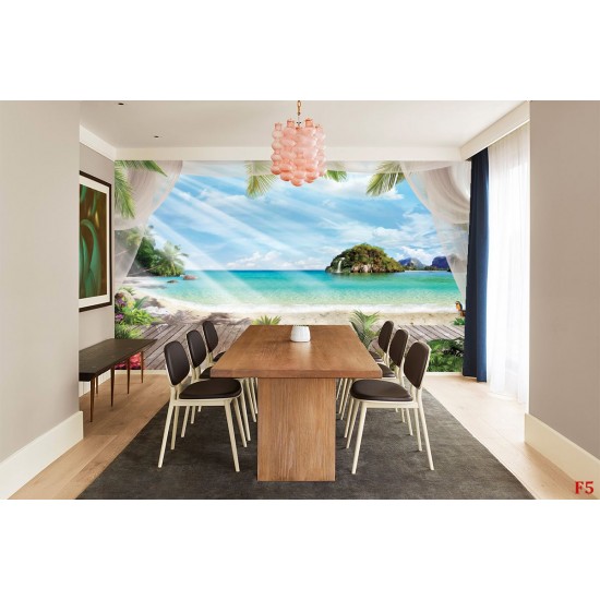 Wallpapers mural 3d view terrace and islands flora Wallpapers mural 3d view terrace and islands flora