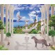 Wallpapers mural 3d seascape kolonoda with leopard