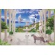 Wallpapers mural 3d seascape kolonoda with leopard