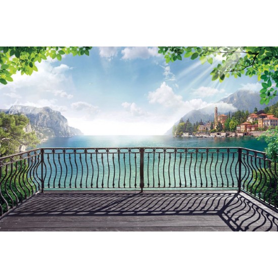 Wallpapers beautiful view over the metal parapet with coastal town Wallpapers beautiful view over the metal parapet with coastal town