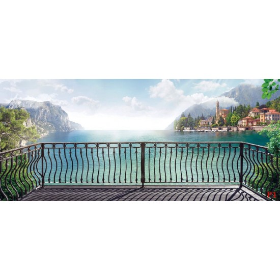 Wallpapers beautiful view over the metal parapet with coastal town Wallpapers beautiful view over the metal parapet with coastal town