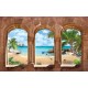 Wallpapers 3d sea view overlooking boat stone arches Wallpapers 3d sea view overlooking boat stone arches
