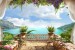 Wallpapers mural romantic sea view from the balcony with veils