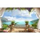 Wallpapers mural romantic sea view from the balcony with veils Wallpapers mural romantic sea view from the balcony with veils