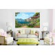 Wallpapers mural Mediterranean view with colonnade and villa Wallpapers mural Mediterranean view with colonnade and villa