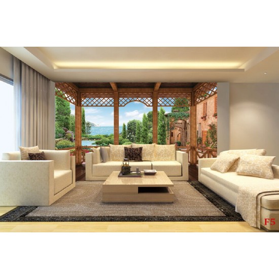 Photo mural veranda of a sea villa and garden