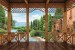 Photo mural veranda of a sea villa and garden