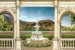 Wallpapers 3d great view of the garden with a fountain in columns