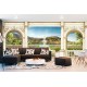 Wallpapers 3d great view of the garden with a fountain in columns Wallpapers 3d great view of the garden with a fountain in columns