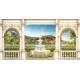 Wallpapers 3d great view of the garden with a fountain in columns Wallpapers 3d great view of the garden with a fountain in columns