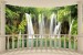Wallpapers mural 3d Oval terrace overlooking forest waterfalls