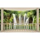 Wallpapers mural 3d Oval terrace overlooking forest waterfalls Wallpapers mural 3d Oval terrace overlooking forest waterfalls
