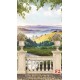 Photo mural spectacular view from a railing of Tuscan fields