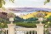 Photo mural spectacular view from a railing of Tuscan fields